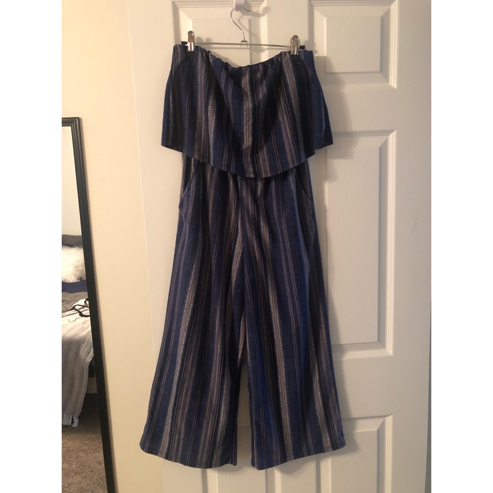 Blue Striped Jumpsuit